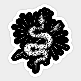 Occult Gothic Arrow Snake Magic Wicca Satan Sticker